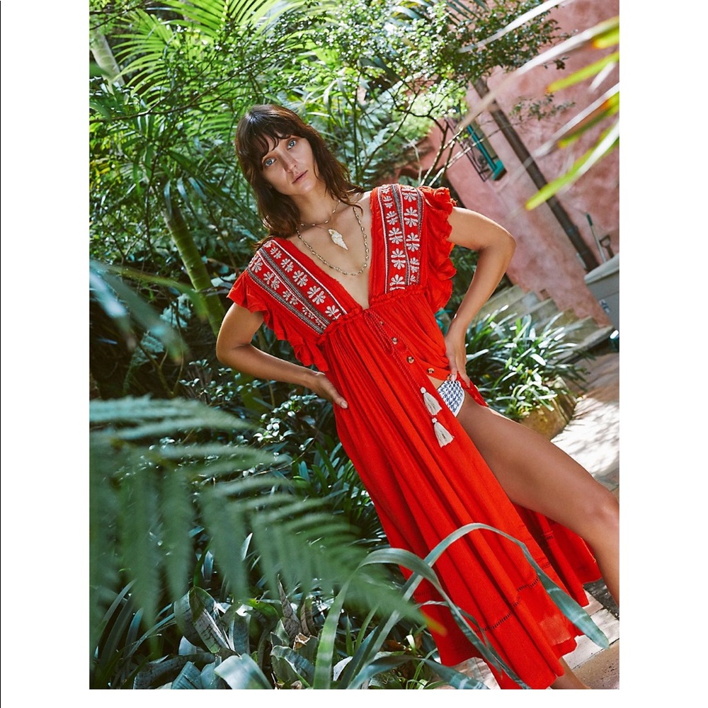 Free People BALI WILL WAIT FOR YOU MIDI DRESS